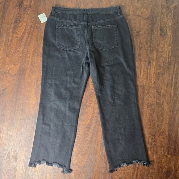 We The Free Black Distressed Jeans Shark Bite Hem Button Fly - Size 31 - NWT - Picture 5 of 9